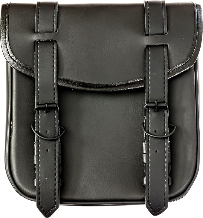 Bolsa para Sissy Bar de Motocicleta en Cuero Sintético Negro miniatura 4
