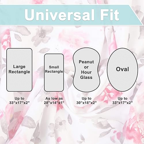 Miniatura 3 de Kids N Such - Sábanas bajeras para moisés de reloj de arena ovaladas y rectangulares pétalos paquete de 2