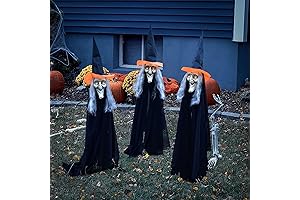 FUN LITTLE TOYS 3 PCS Witch Scary Decor Halloween Stakes