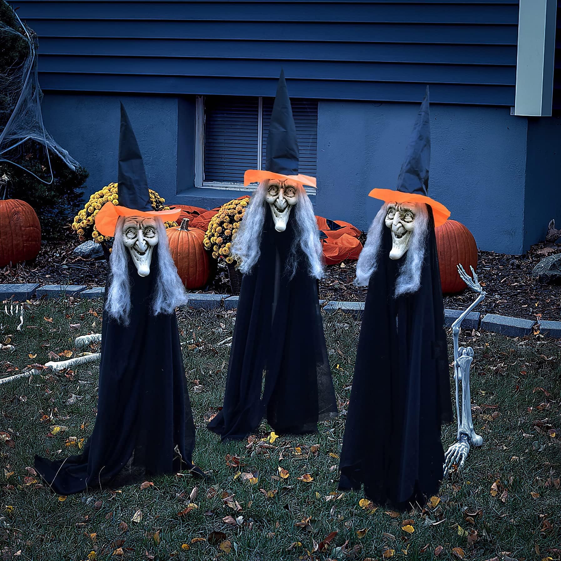 Amazon.com: Minventiss Halloween Witch Stakes with Cauldron,3 Piece ...