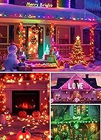Vista 6 de Brightown Luces LED de Navidad C9 para exteriores, 150 LED RGB inteligentes para árbol de Navidad, sincronización de música, control por aplicación