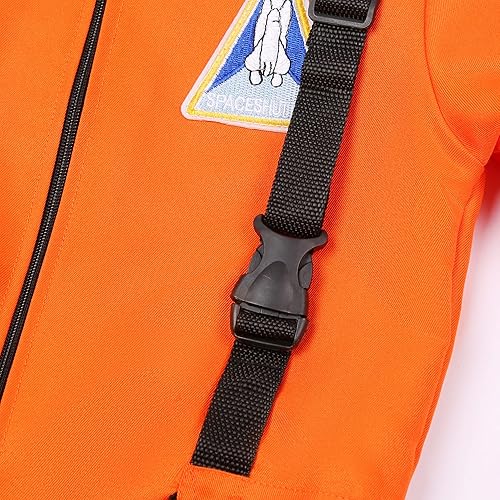 Miniatura 7 de Cuteshower Disfraz de astronauta de la NASA para niños y niñas, overol espacial