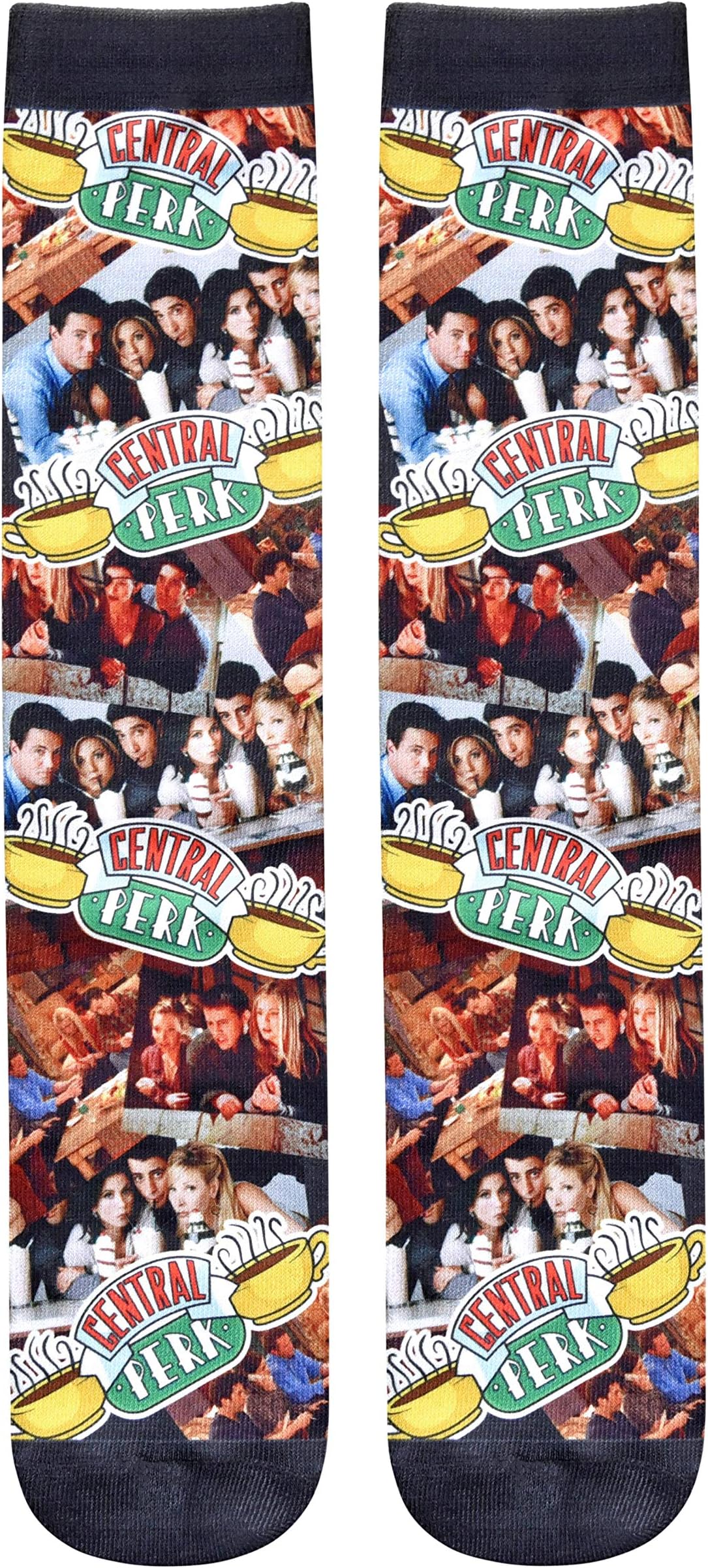 Hyp Friends TV Show All Over Pattern 1 Pair Sublimated Mens Thin Novelty Tube Socks