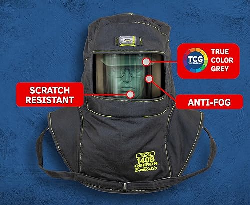 Miniatura 3 de OBERON Kit de traje Arc Flash - 140 Cal - Incluye capucha, abrigo, babero sistema de ventilación tamaño 2XL y luz - Serie TCG