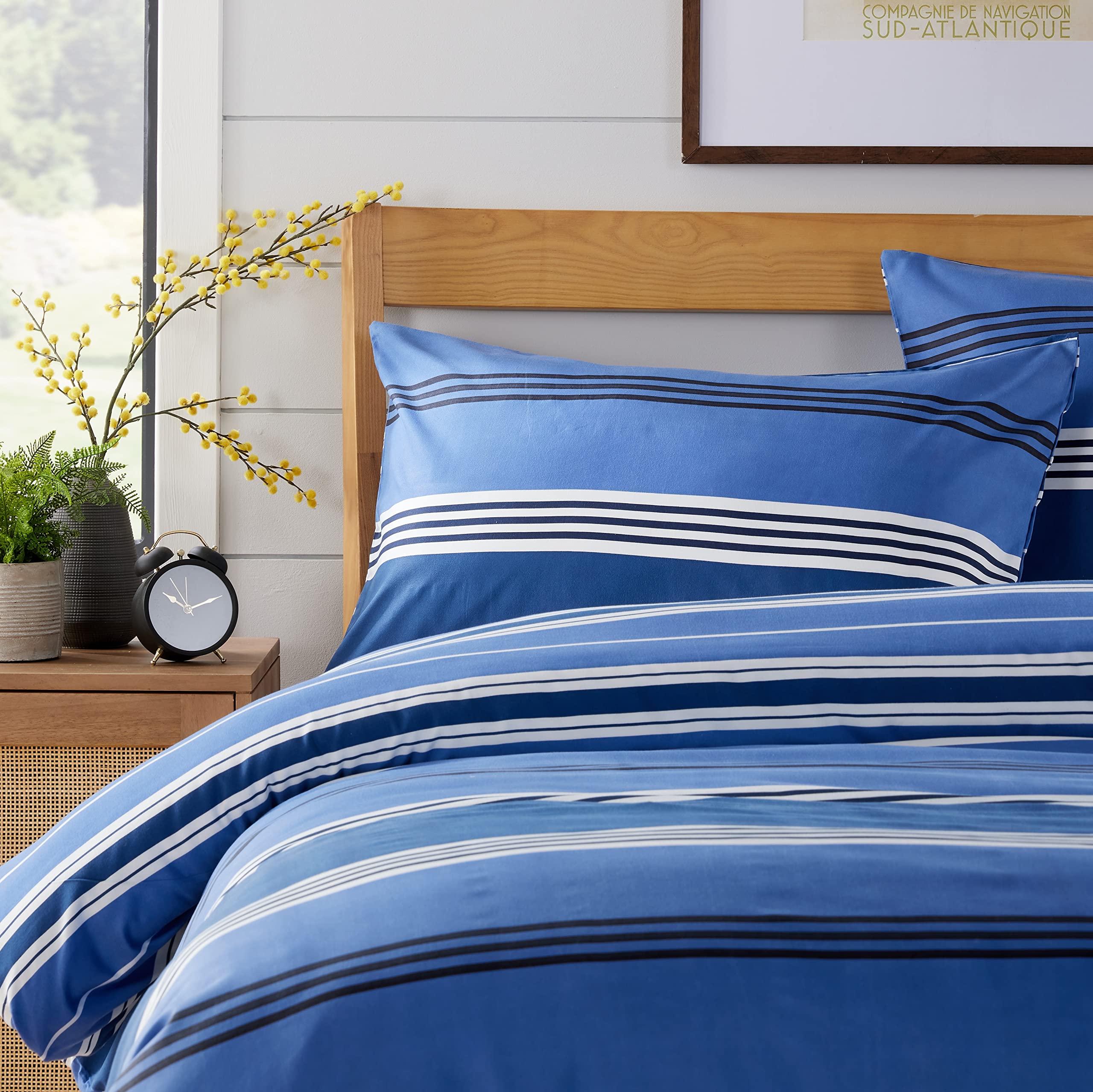 Olivia Rocco Easy Care Printed Duvet Cover Set 100% Polyester Breathable Stylish Comforter Reversible Quilted Bedding Bed Sets With Pillowcases HARLOW STRIPES DUVET SET - Image 2