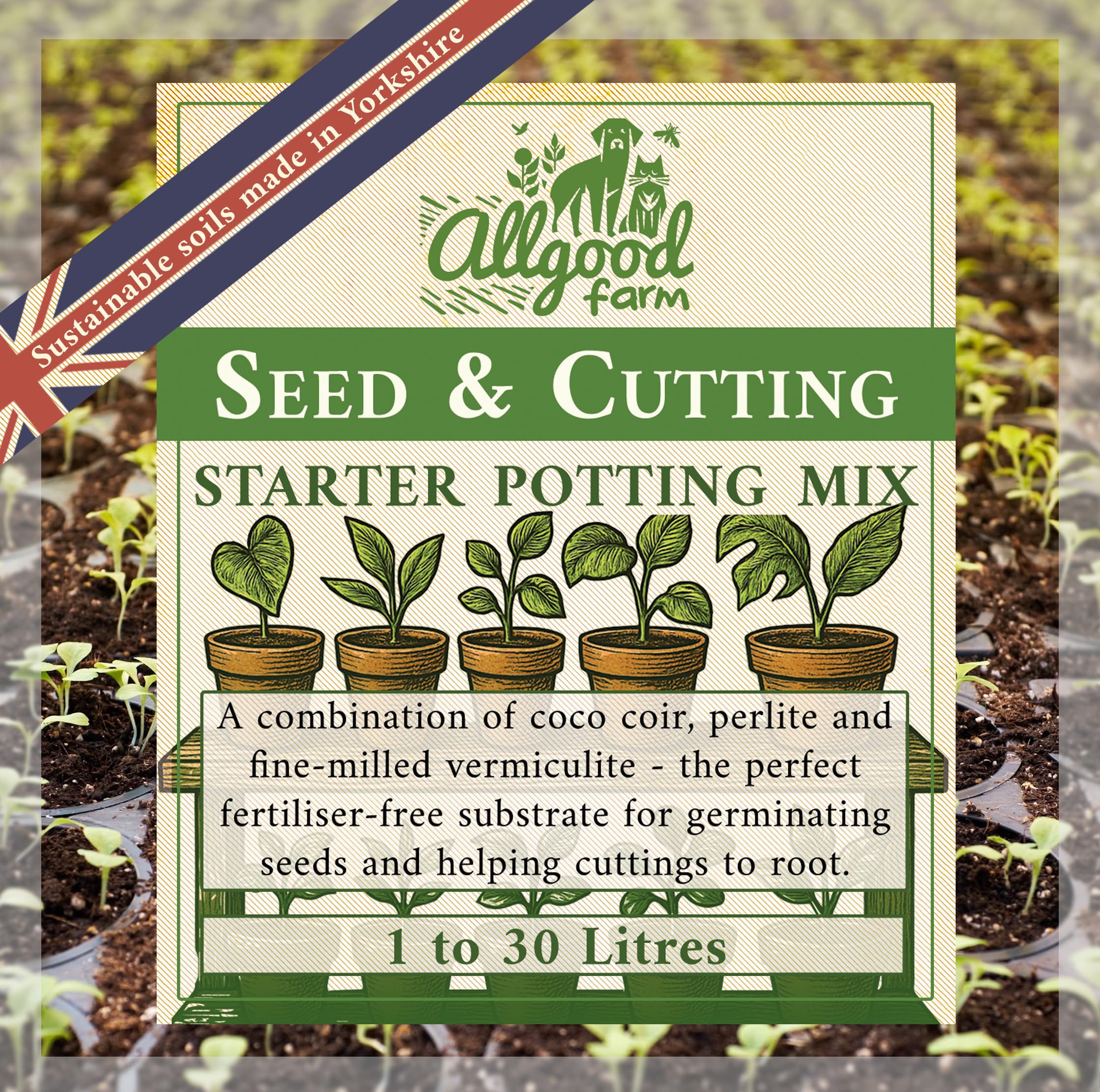 Allgood Farm Seed & Cutting Soil - Pro Starter Soil Mix (15 Litres)