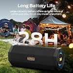 Monster Speaker S200 Wireless Portable Bluetooth Speaker, 24H Playtime, IPX6 Waterproof, 50W Stereo Sound, Bluetooth 5.4, Dual Bass Speakers, Perfect for Home, Parties, and Travel.Black