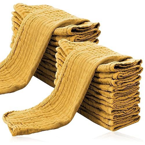 Vista 68 de Cute Castle Paquete de 12 paños de muselina para bebé, 100% algodón, ultra absorbentes, grandes, 20 x 10 pulgadas, trapos súper absorbentes