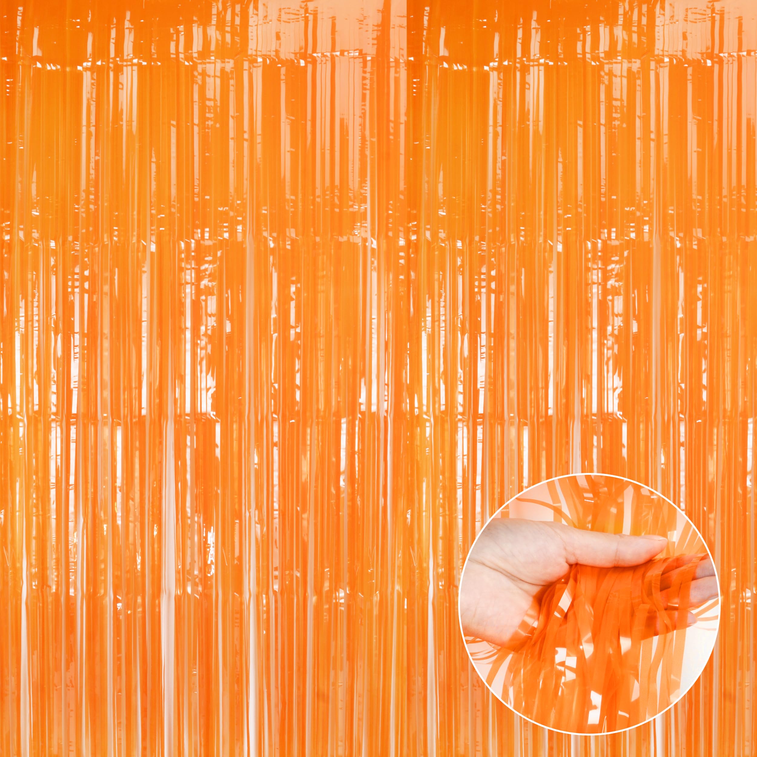 Attimal Party Decor - Memorable Tassel Backdrops for Graduation, Prom and Birthday Celebrations - Spectacular Foil Tassel Curtains and Tassel Backdrops for a Festive Look (Orange)