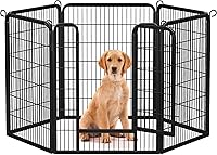 Vista 23 de Yaheetech Corralito para perros para interiores, valla extra ancha para perros y exteriores, plegable, corral de ejercicio para patio, jardín