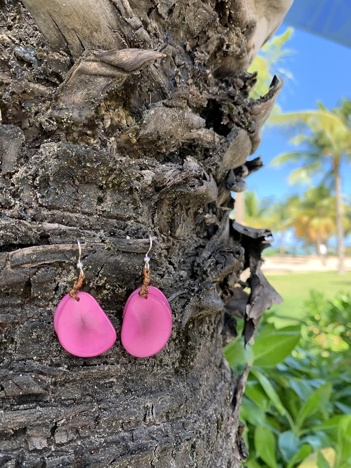 Earth Accessories Lightweight Boho Earrings for Women | Tagua Nut, Surgical Stainless Steel, Drop Dangle Earrings | Eco-Friendly - Image 4