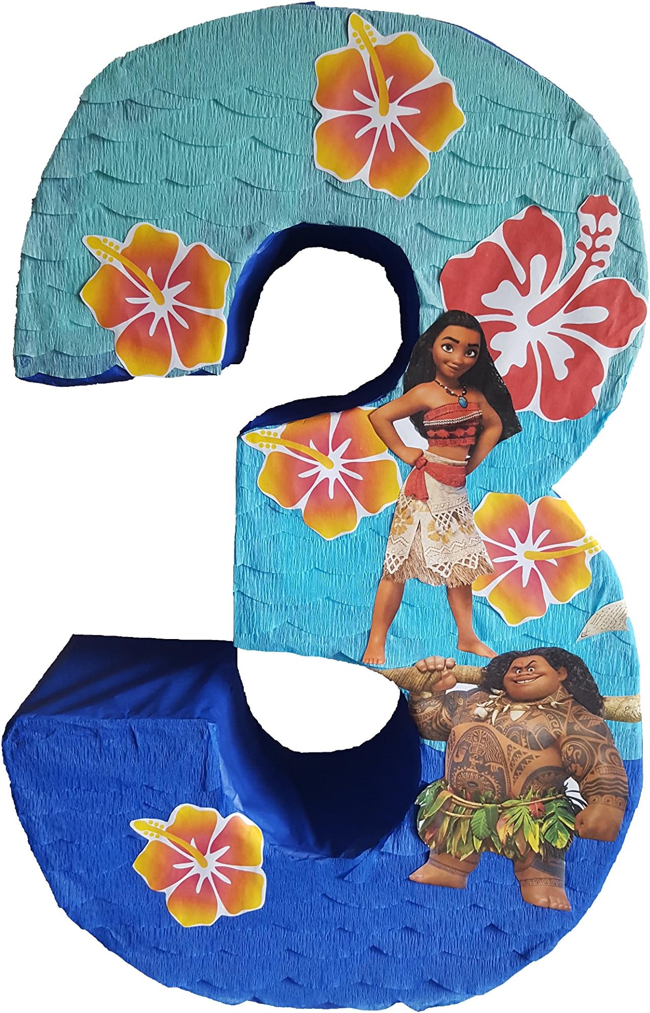 Number 3 Pinata Inspired by Moana