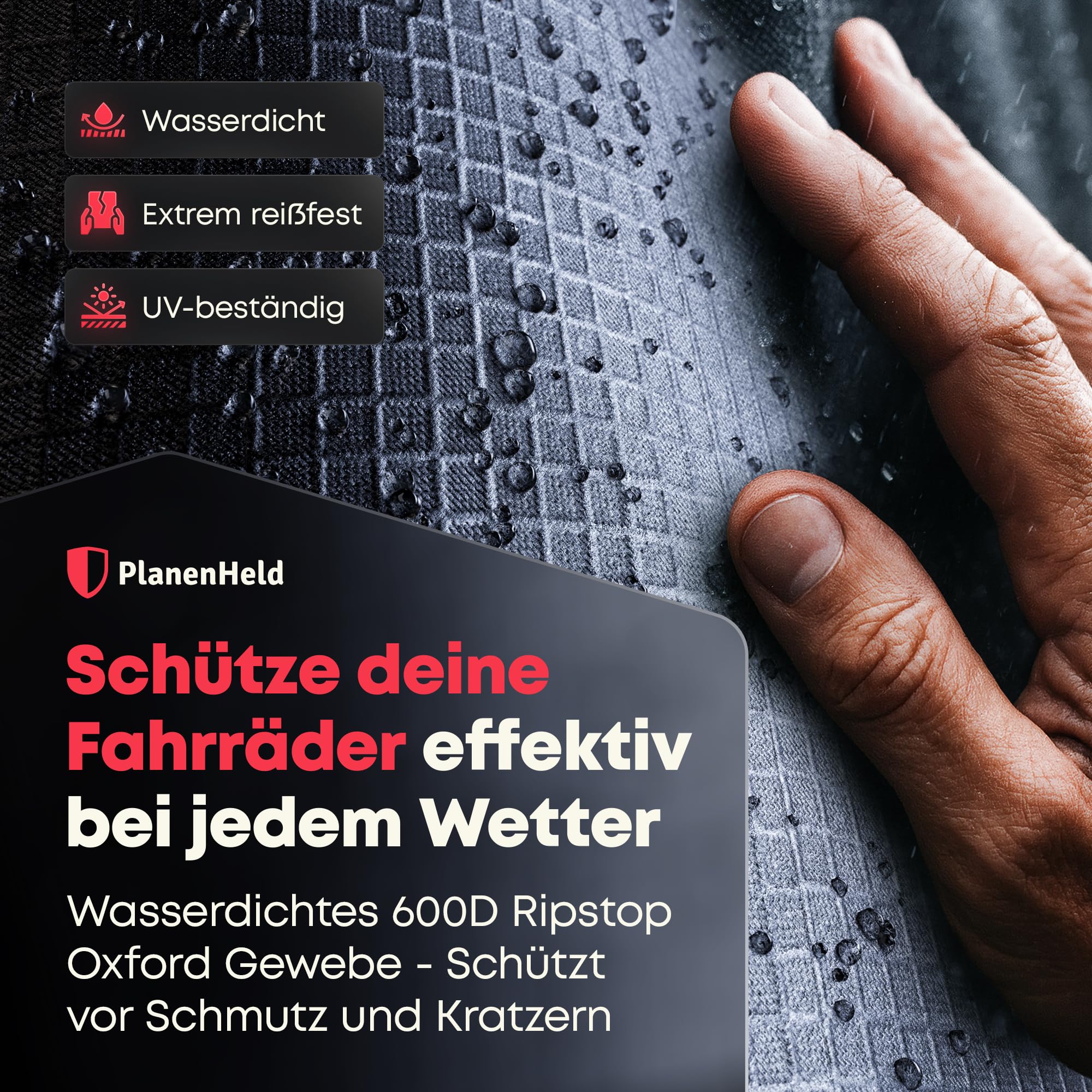 Fahrradschutzhülle Fahrradträger [Neues Modell] Fahrradabdeckung Heckträger, Fahrradplane für 2 Fahrräder, Ebike Transportschutz, Schutzhülle, Fahrradhülle für Wohnmobil, 600D Wasserdicht