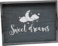 Vista 45 de Elegant Designs HG2000-WWC 15.50" x 12" Bandeja de madera decorativa para servir con asas, lavado blanco Bienvenido