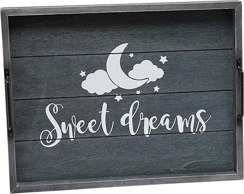 Miniatura 47 de Elegant Designs HG2000-AHH Margarita Drinks Lime Bar Kitchen Wetbar Bandeja Decorativa de Madera para Servir con Asas, 15.50" x 12", Aqua Wash Happy