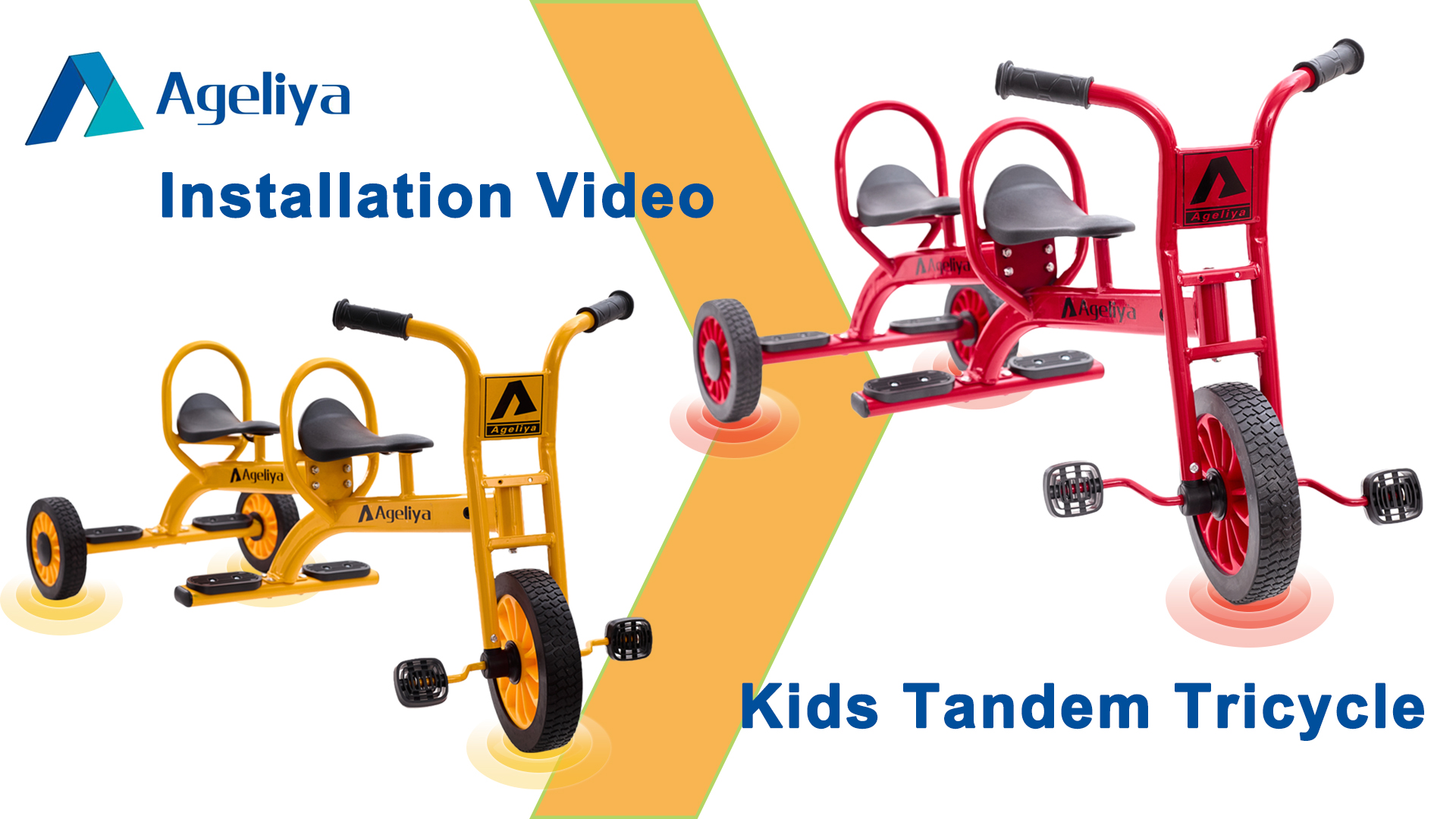 Playground Equipment Kids Tricycle,Tandem Trike Tandem Tricycle