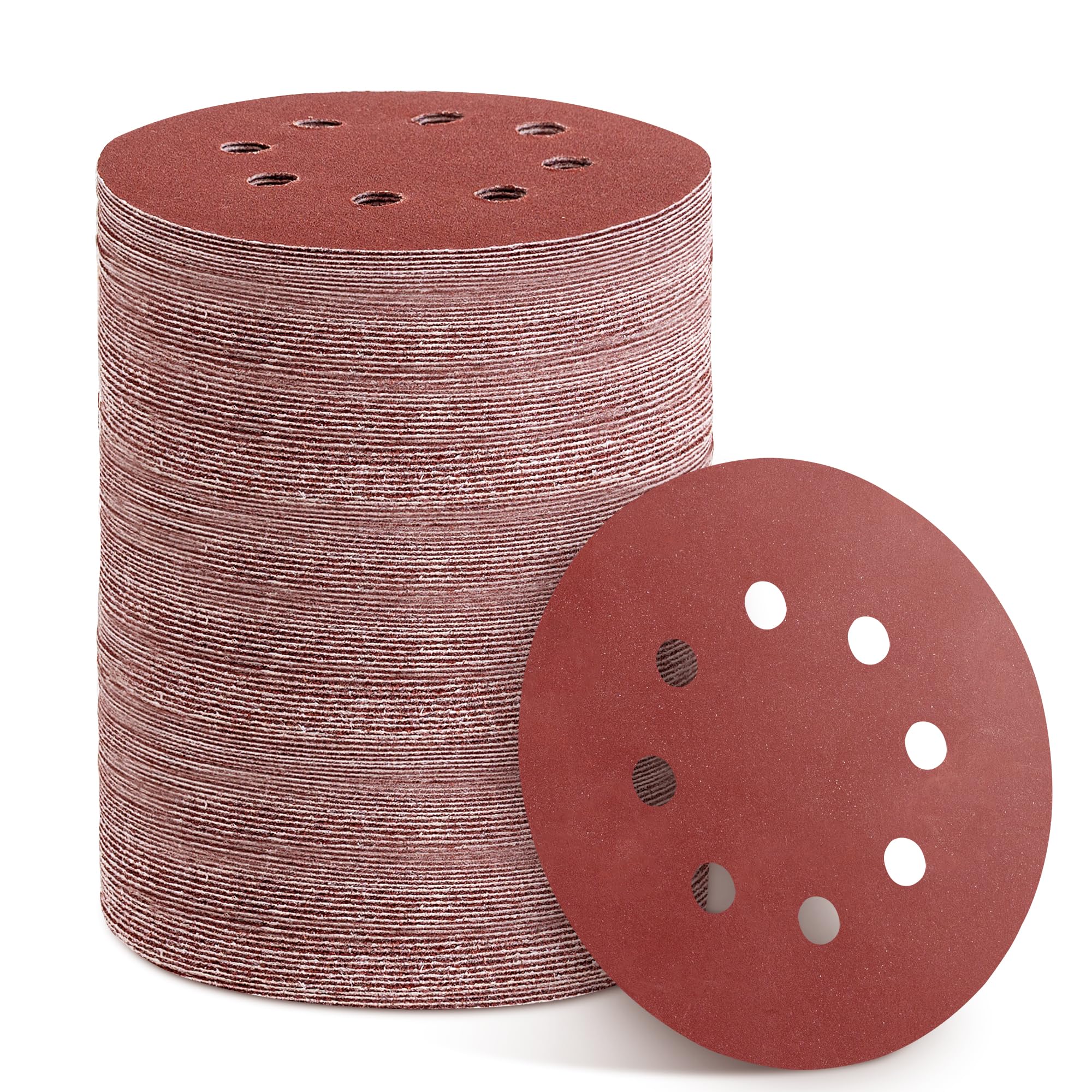 Juego de 150 discos de lijado, papel de lija de 8 agujeros de 5 pulgadas, incluye grano 60, 80, 100, 120, 150, 180, 240, 320, 400, 600 para carpintería o automoción (grano 1000, 150 piezas)