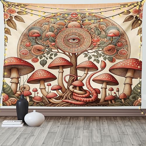 Miniatura 93 de Ambesonne Tapiz indie, estilo moderno de Memphis de los años ochenta, geométrico, abstracto, colorido, diseño de puntos, funky, para colgar en la