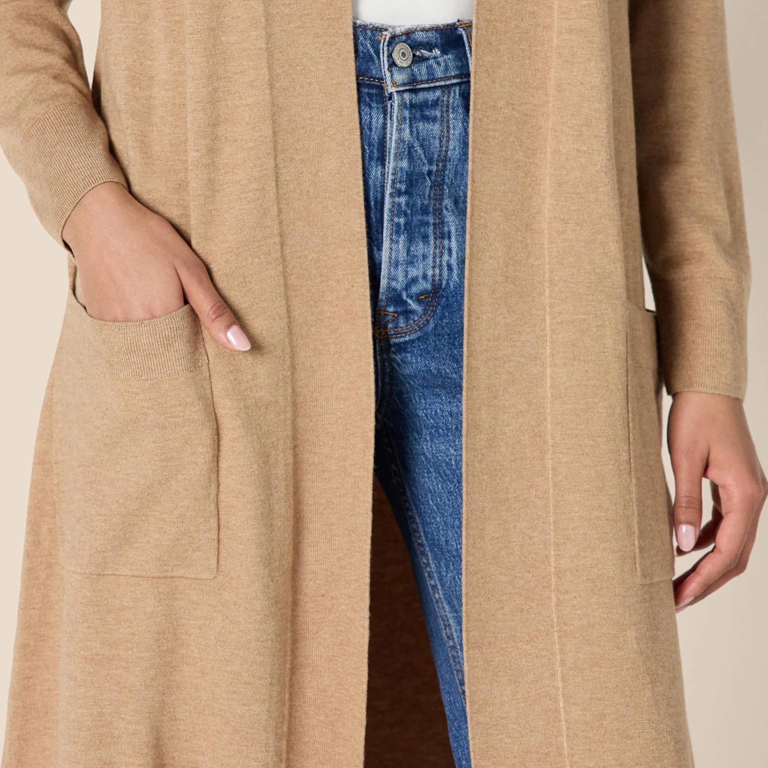 Amazon Essentials Women's Regular Fit Lightweight Duster Length Cardigan Sweater - Image 3