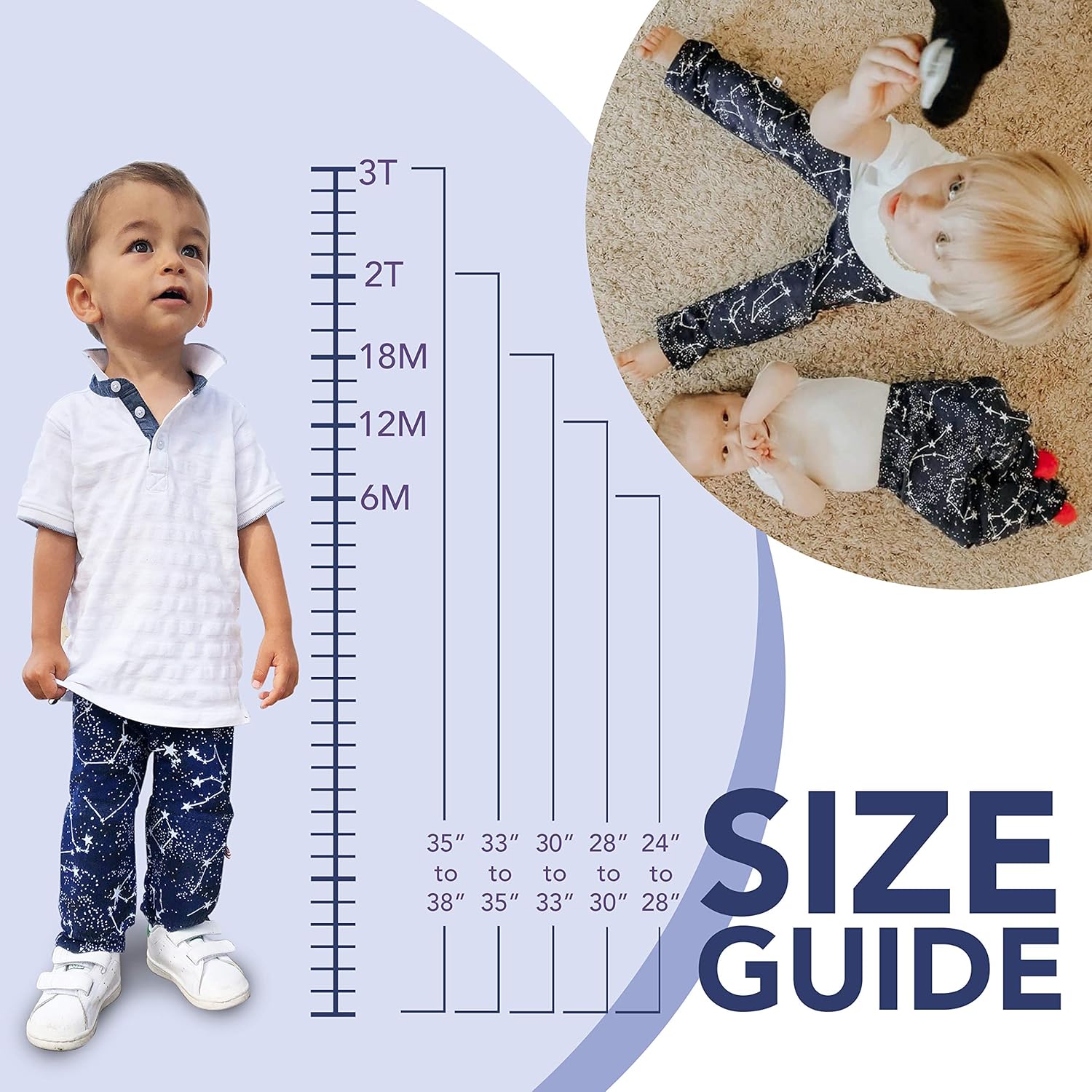 Baby Crawling Pants with Knee Protection, Infant Crawling Leggings, Soft Stretch Cotton