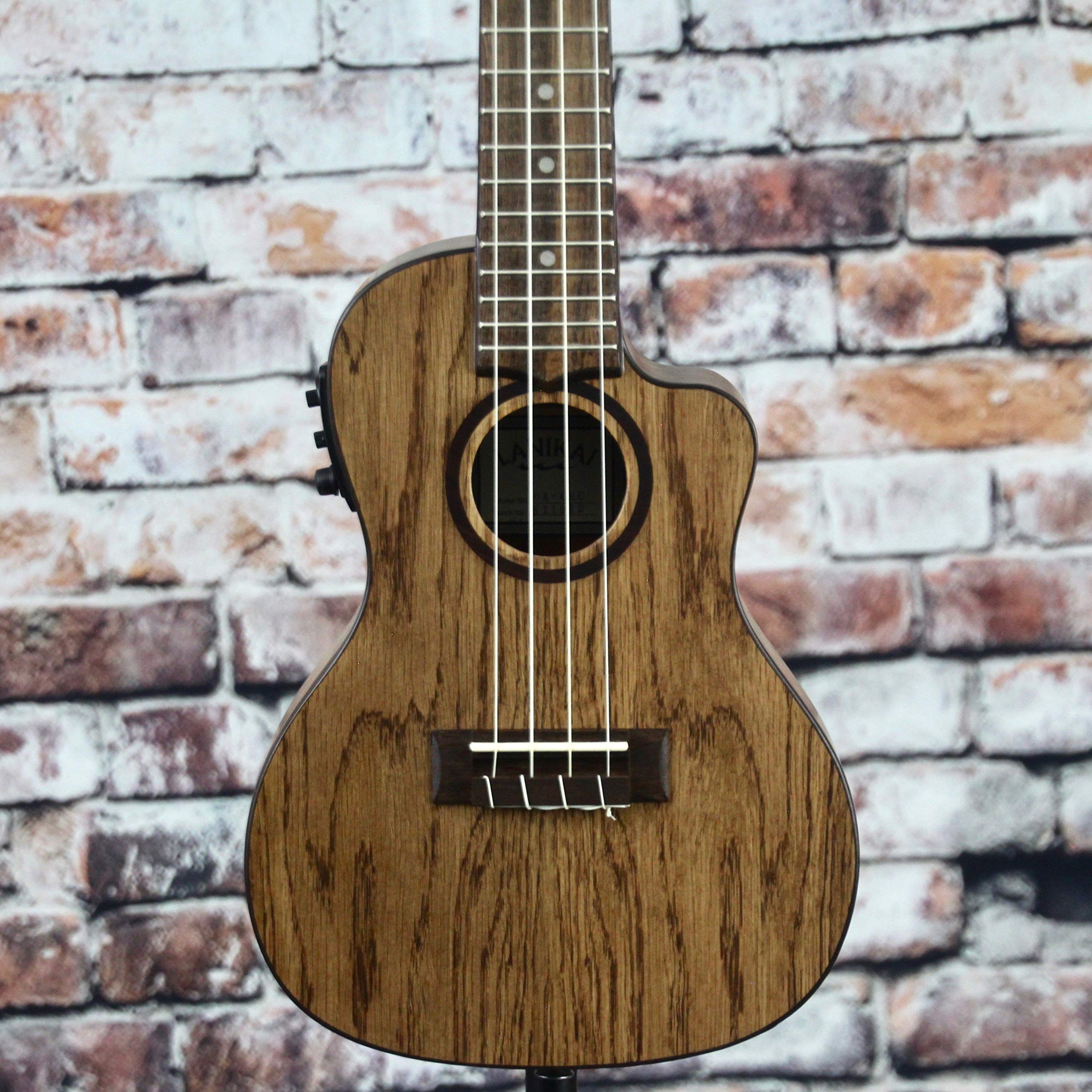 Lanikai OA-CEC Ukulele Concerto Oak Elettrificato Elettrico con Borsa