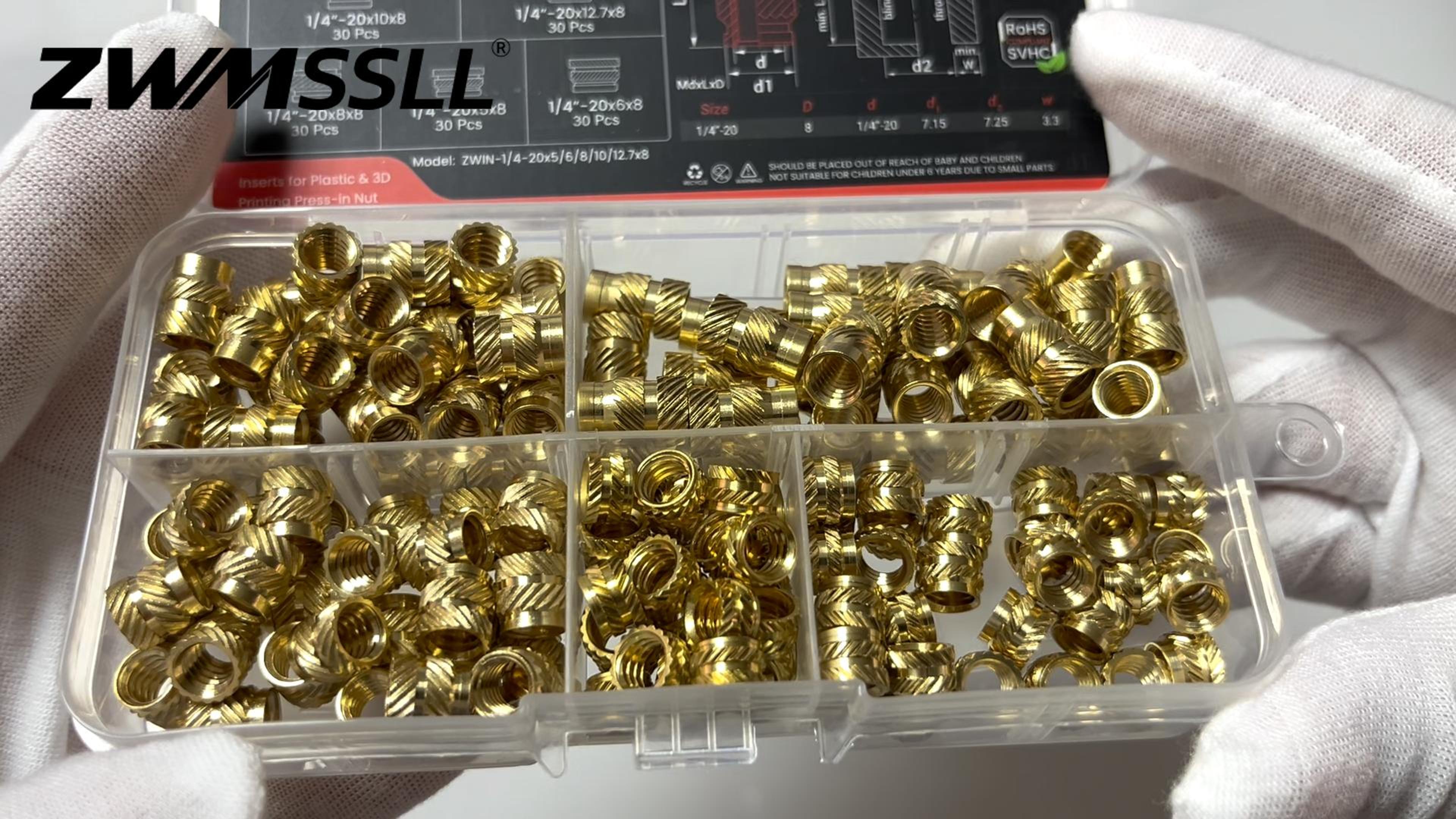 ZWMSSLL M1 M1.2 M1.4 M1.6 M1.7 Threaded Inserts-1200 Pieces