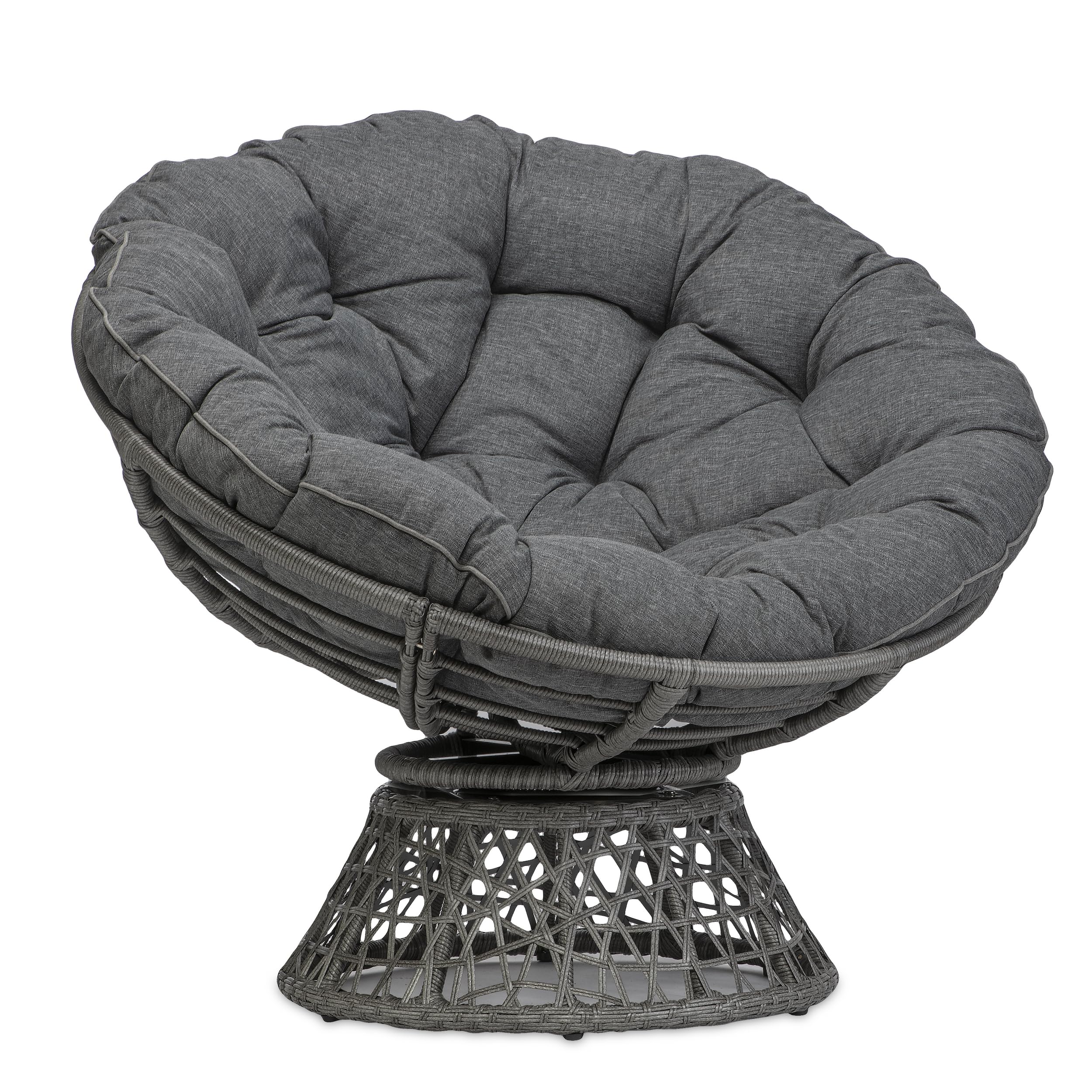 Sunnypillow Coussin pour Fauteuil Papasan - Rond diamètre 120 cm épaisseur 15 cm - Résistant aux UV, imperméable, extérieur/intérieur - Coussin de Sol pour Meubles de Jardin - Anthracite