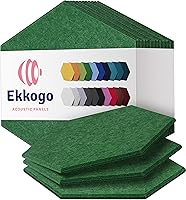 Vista 88 de Paneles insonorizantes de alta densidad para pared, forma hexagonal, paquete de 12 unidades de 14" x 12.1" x 0.4", color naranja de los años 70 70'S