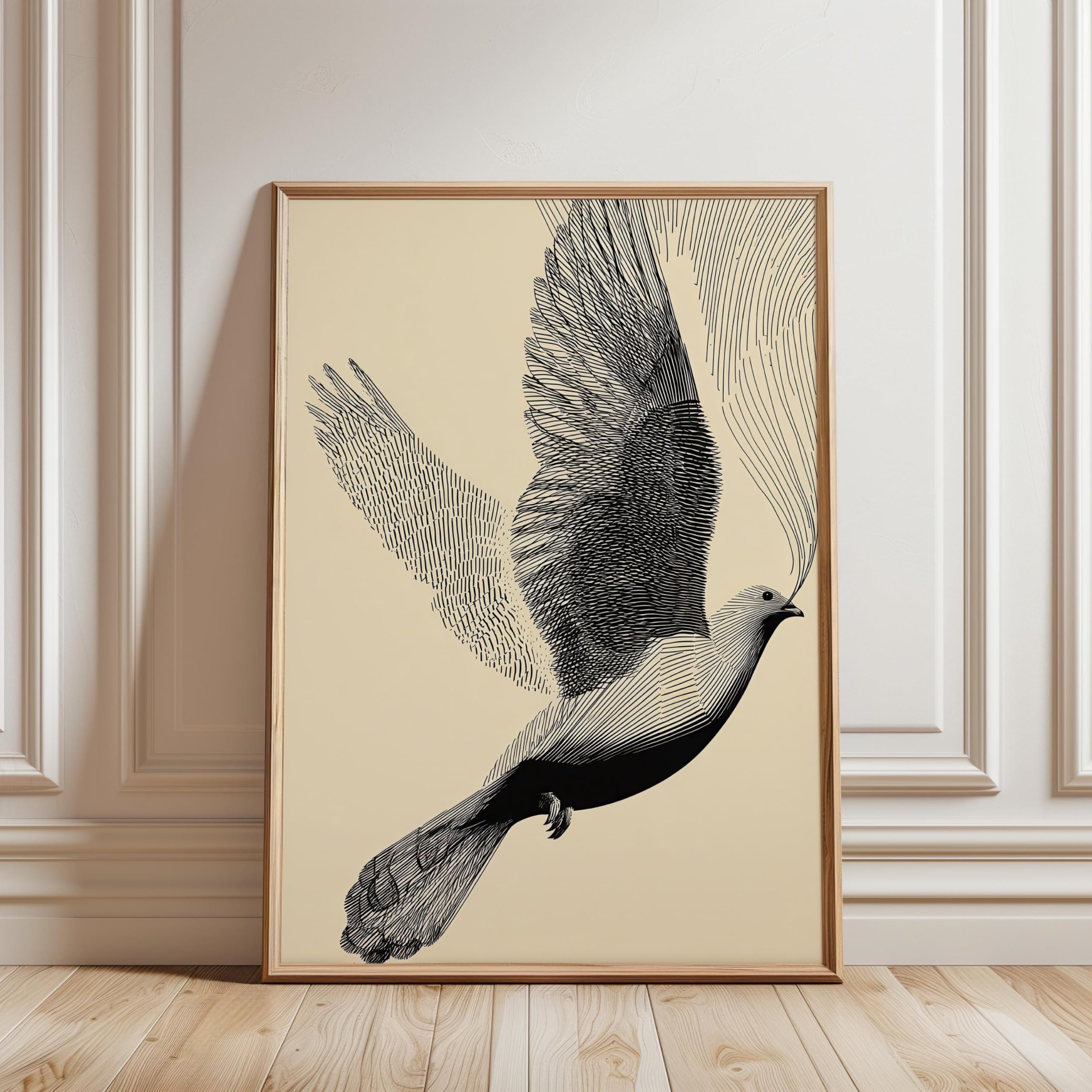 LMYCHENG Minimal Bird Line Art Poster, Animal Wall Pictures, Abstract Nature Illustration Painting Canvas Print Home Wall Decor(70x110cm/Frameless)