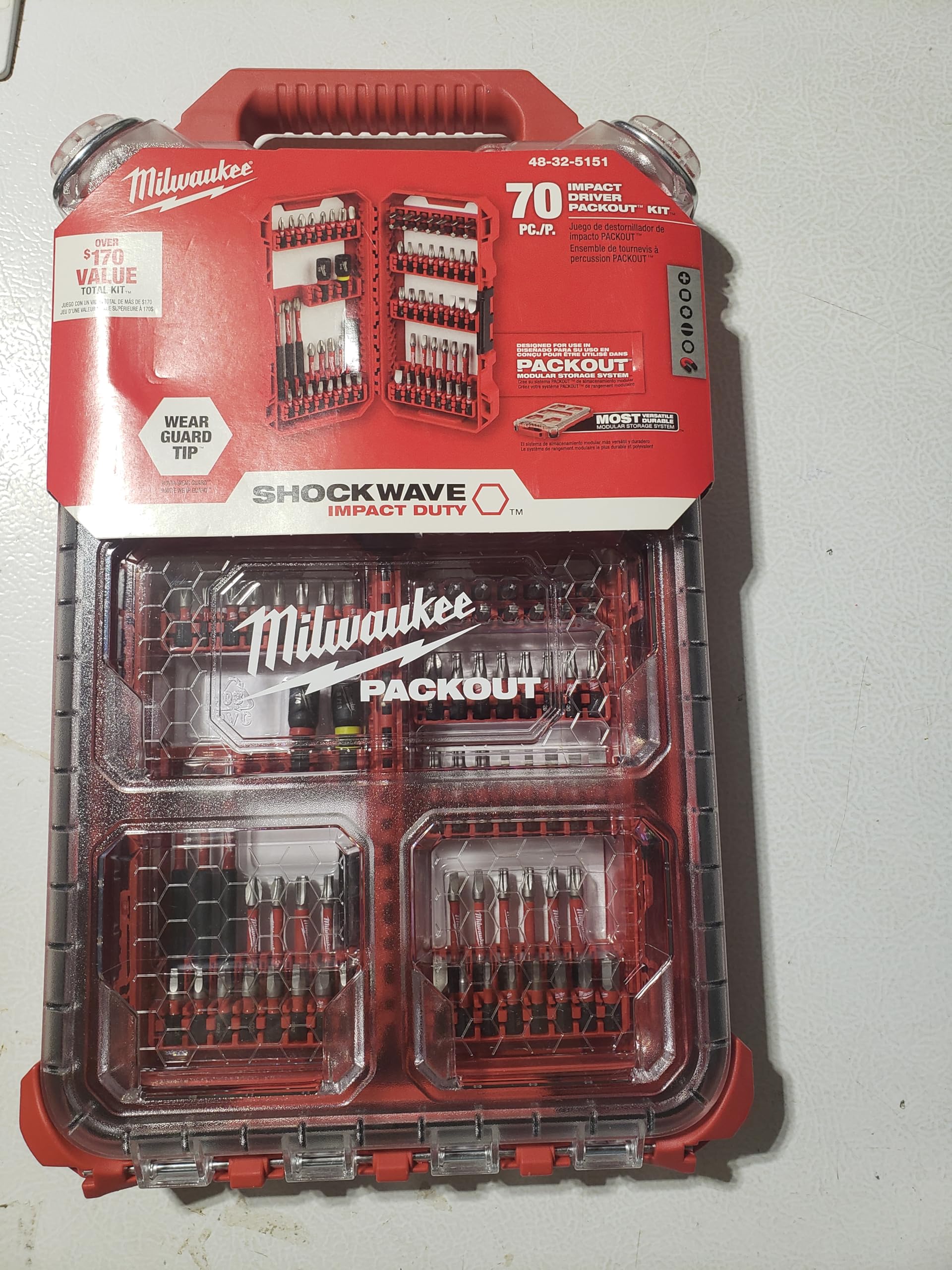 Milwaukee SHOCKWAVE la durabilité ultime d'un lot de 70 embouts en alliage d'acier forgé