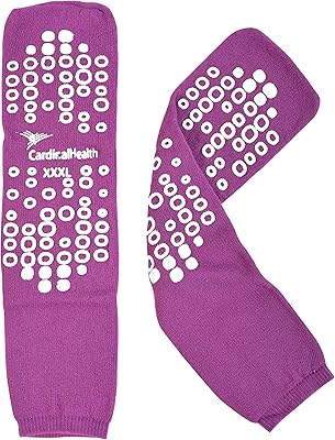 Cardinal Health 68125-PUR Terry in Double Tread Patient Safety Slippers, Purple, 3X-Large