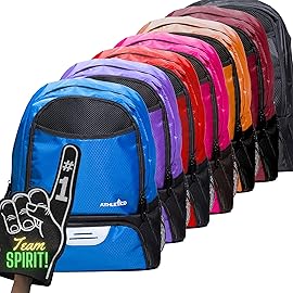 Athletico Youth Soccer Bag - Soccer Backpack & Bags for Basketball, Volleyball & Football | Includes Separate Cleat and Ball Compartment (Maroon)