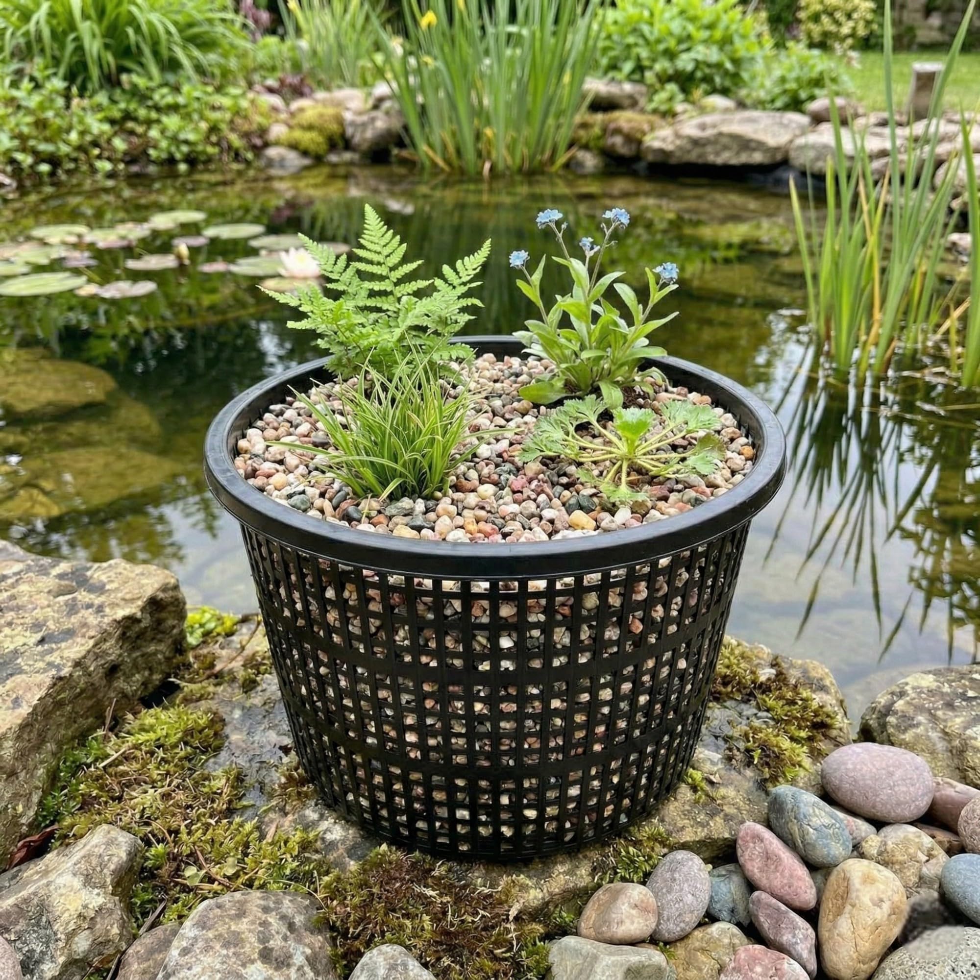 vdvelde․com - Panier de Bassin Rond 22x12 cm, Lot de 5 pour Aquatiques | Corbeille ajourée à maille fine qui retient la terre, convient nénuphar et espèce de marais