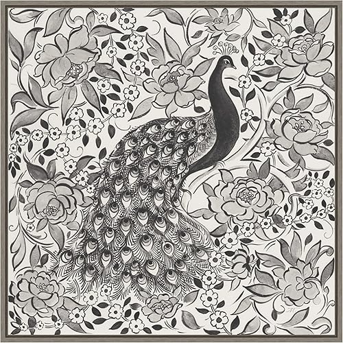 Miniatura 16 de Amanti Art Lienzo enmarcado para pared, 22 x 22 pulgadas, jardín de pavo real III BW por Miranda Thomas, lienzo enmarcado para pared, obras de arte