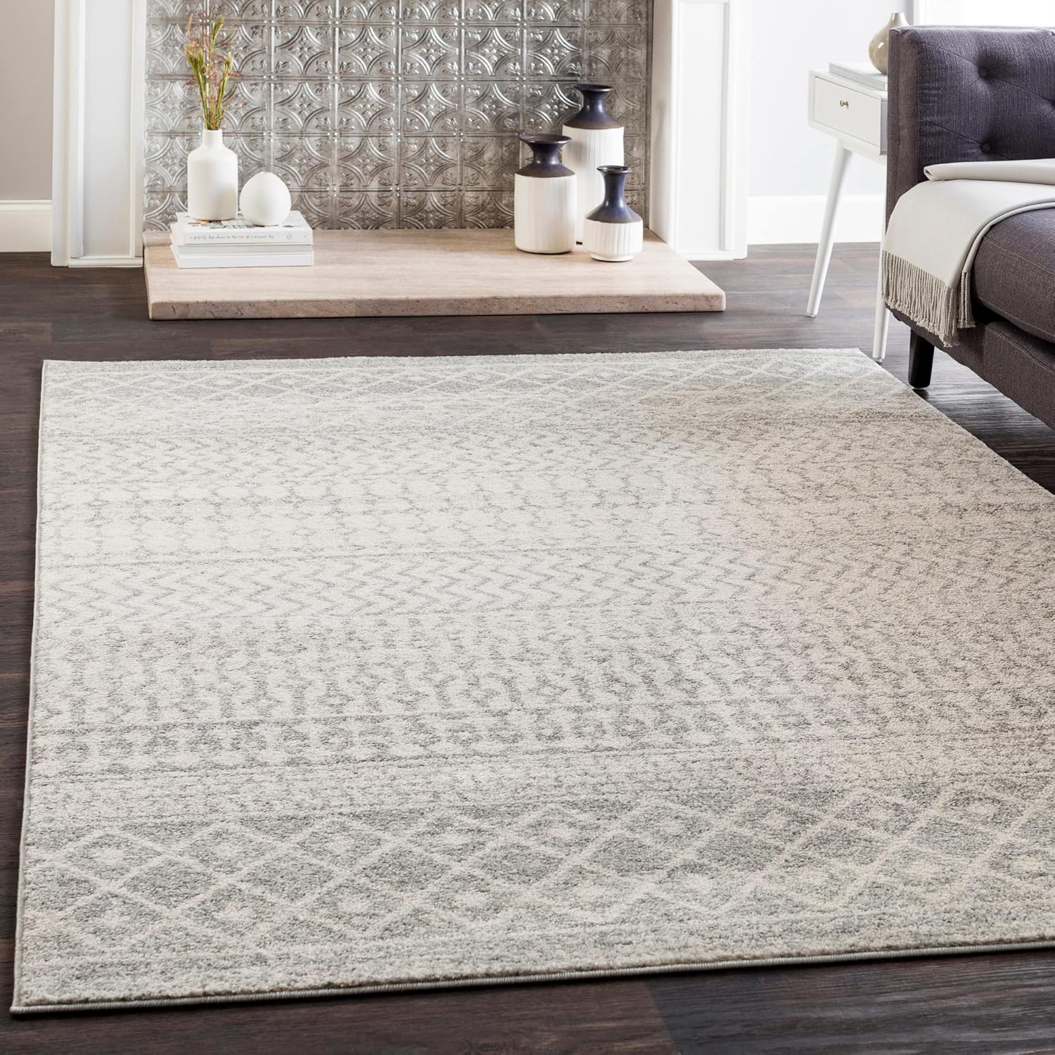 Artistic Weavers Chester Boho Moroccan Runner Area Rug,2'7" x 7'6",Grey Grey 2'7" x 7'6"