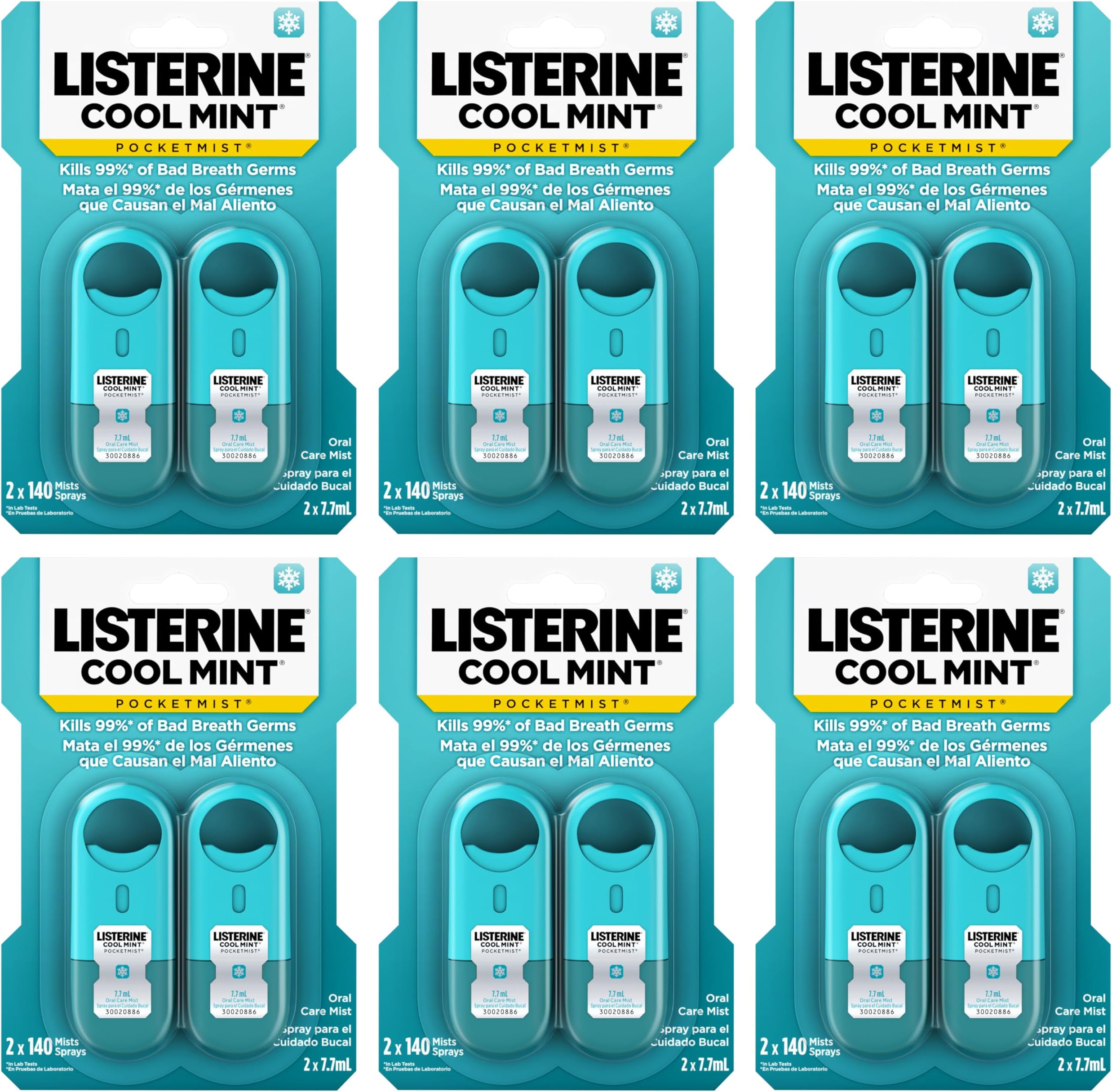 Cool Mint Pocketmist, Oral Care Mist for Fresh Breath, Non-Aerosol Sugar-Free Bad Breath Refresher Spray to Kill 99% of Bad Breath Germs, Portable, Cool Mint Flavor, 7.7 mL, 12 Sprays