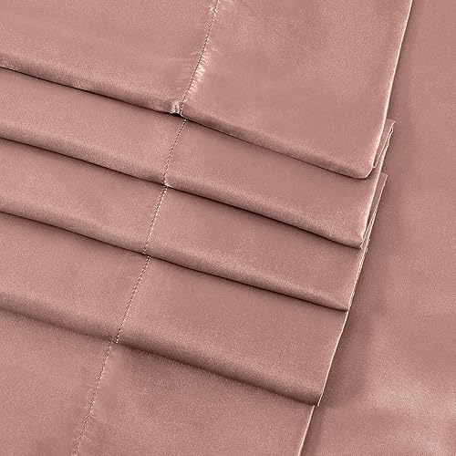 Miniatura 103 de SiinvdaBZX - Juego de sábanas de satén de tamaño individual, 3 piezas ultra sedosas, suaves, de satén verde salvia con bolsillo profundo, 1 sábana