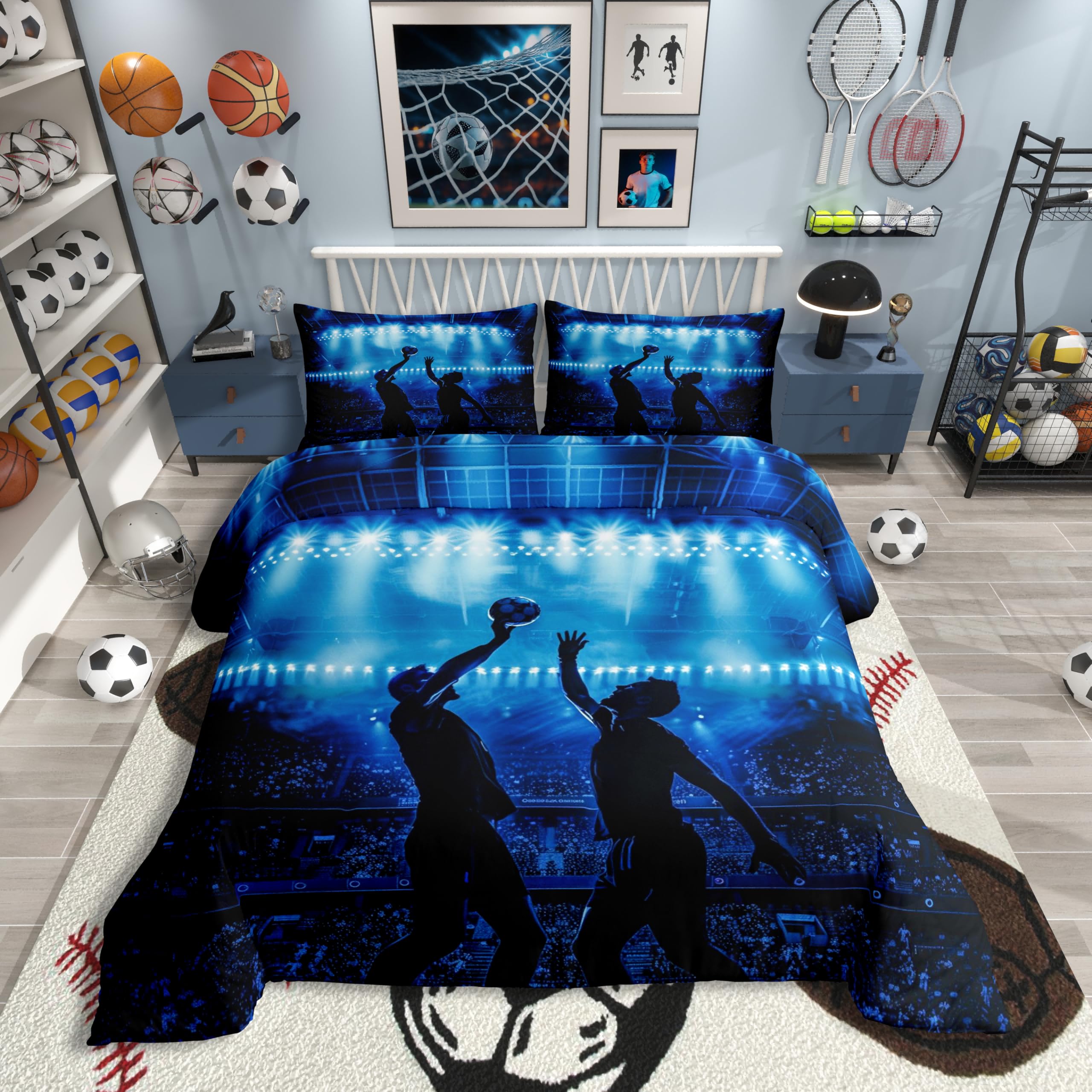 Housse de couette 135 x 200 cm handball pour remplacer le linge de lit terne et fragile