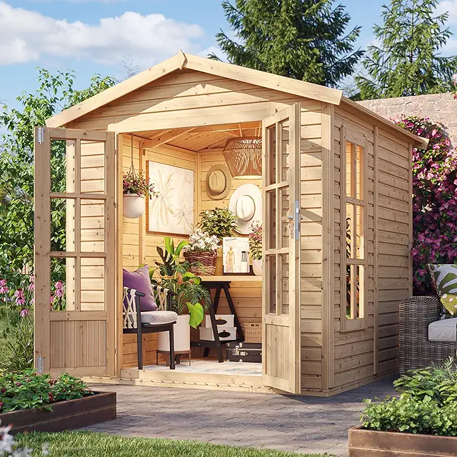 TIMBERA M351FB - Geïsoleerd Prefab Tuinkantoor Met Vloer - Multifunctionele Houten Tuinhuis