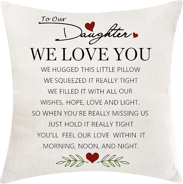 Daughter Gifts from Parents Daughter Cushion Cover Cushion Case Pillowcase from Mum Dad Daughter Birthday Gifts (Our Daughter)