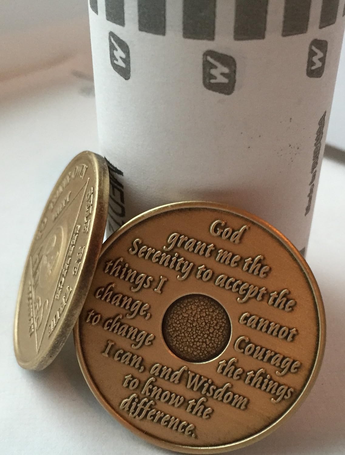 wendells Bulk Lot of 25 AA 24 Hours Alcoholics Anonymous Bronze Medallions Serenity Prayer Chips