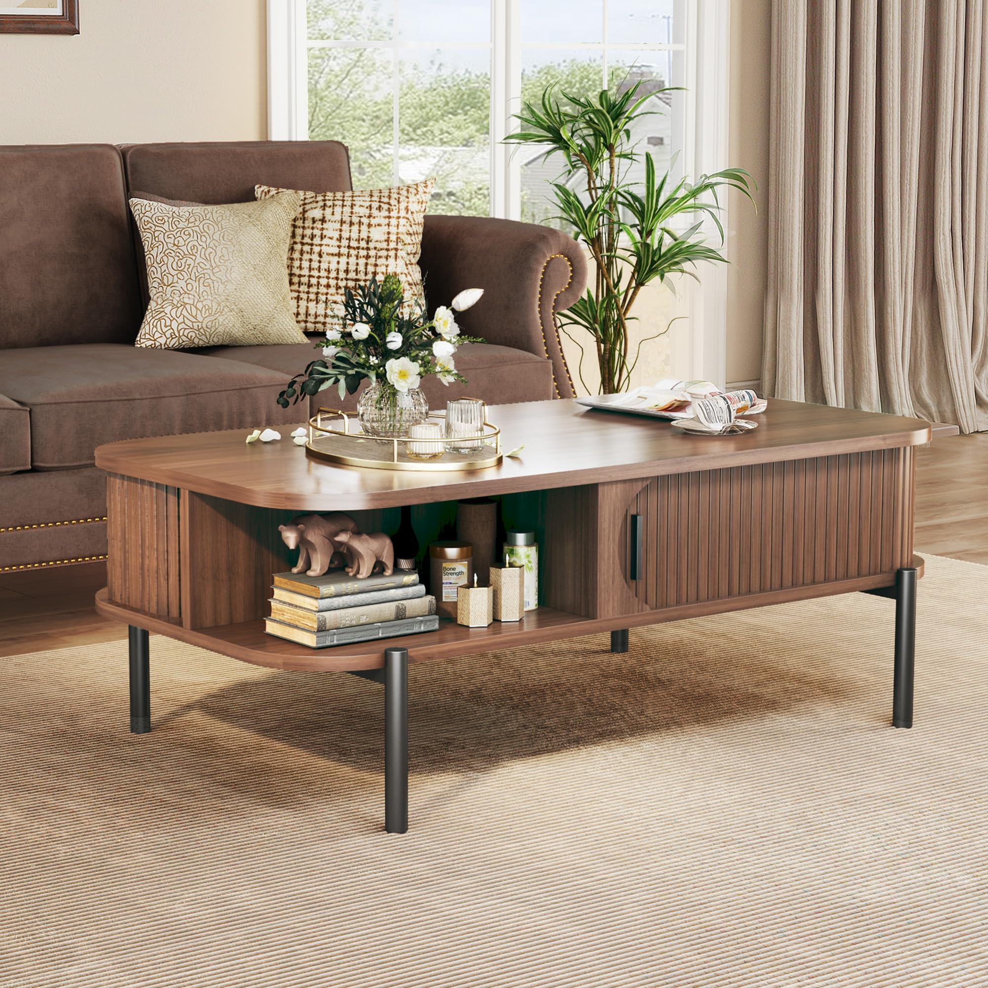 Best Coffee Table Modern Picks for 2026 2 HUAHUU Coffee Table, 39.4' Mid Century Modern Coffee Tables for Living Room, Cof — product photo