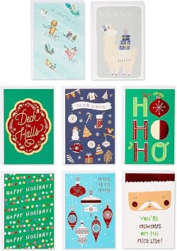 American Greetings Deluxe Christmas and Holiday Cards with Keepsake Box, Cheerful Variety (32-Count)