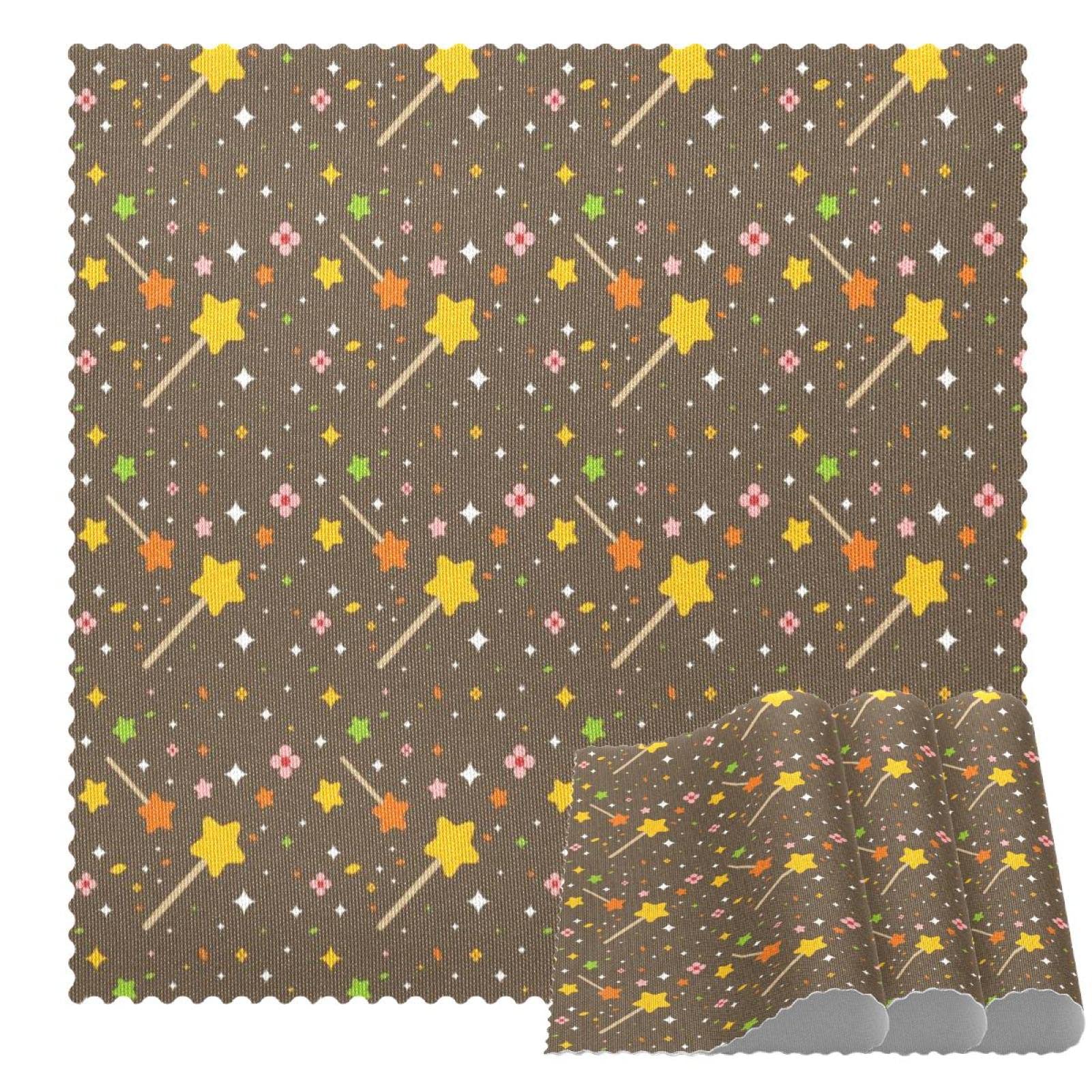 Sets de table antidérapants anti-rayures motif étoiles dorées pour repas de fête