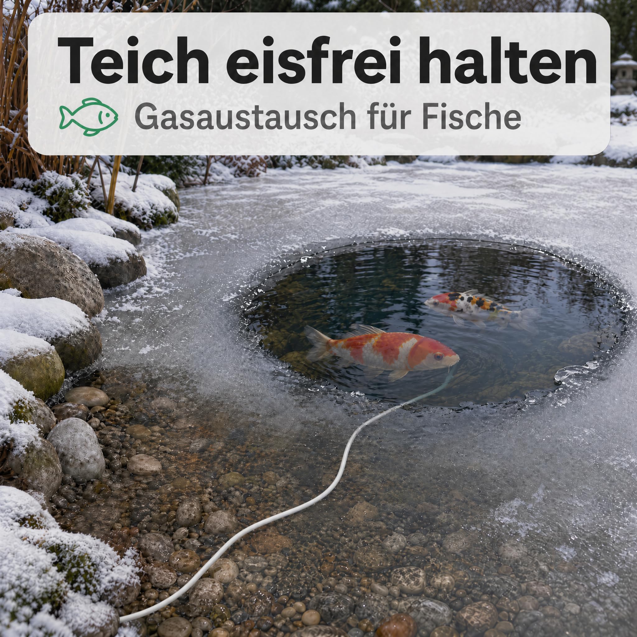 Pondlife Heizkabel 12 m, Teichheizung mit 150 W, IP68 wasserdicht, doppelte Silikon-Isolierung, Eisfreihalter für Gartenteich und Bodenwärme im Gewächshaus, Schuko-Stecker