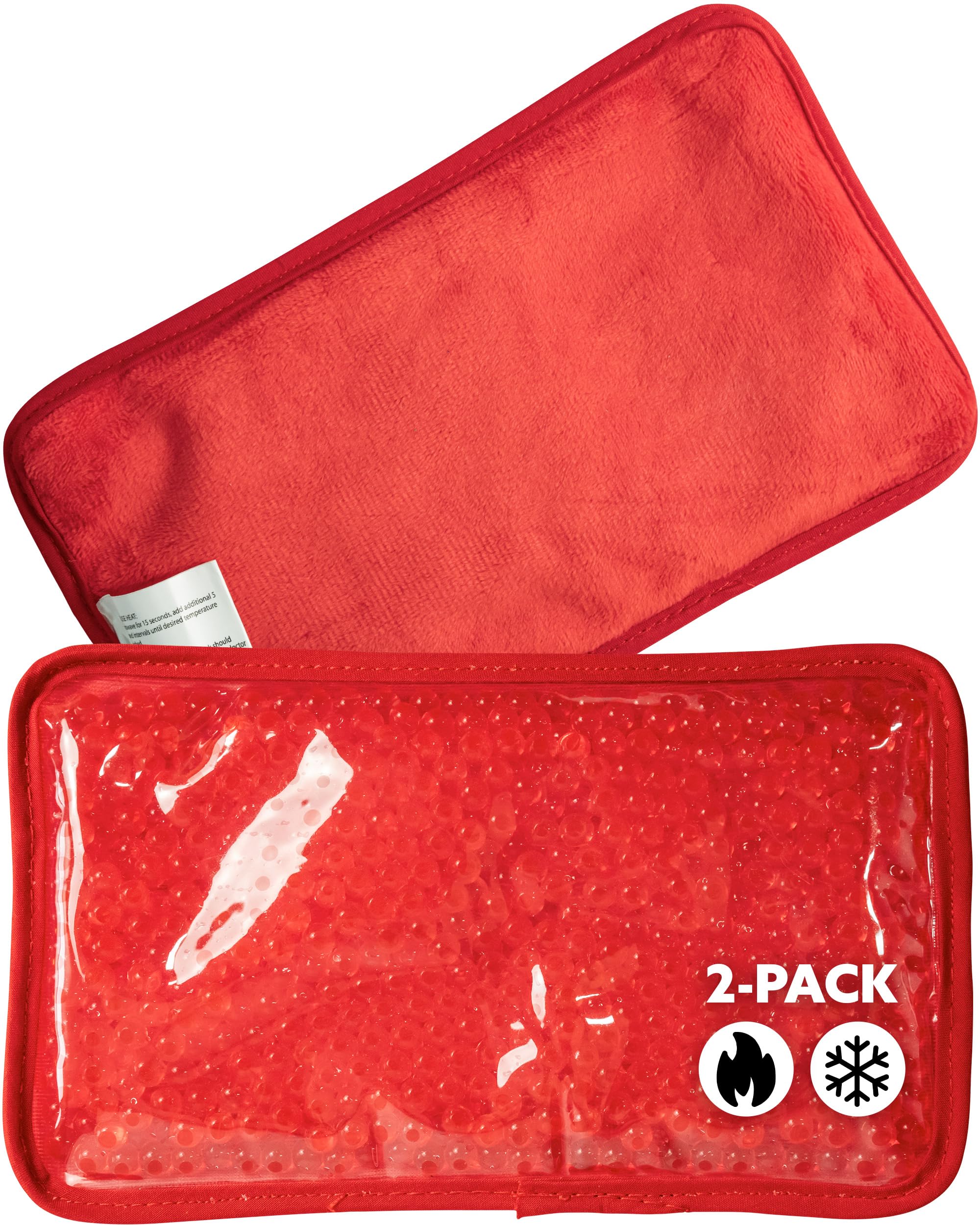 Alpi Rectangle Plush Gel Bead Ice Pack – 2 Pack Reusable Ice Packs with Beads for Hot & Cold Therapy - Soft, Plush Comfort for Muscle Aches &