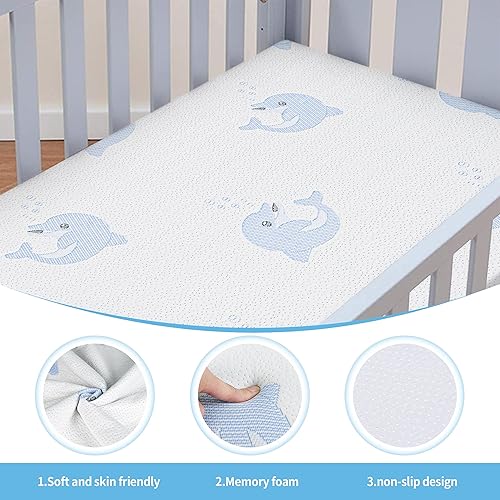 Miniatura 5 de Colchón Pack and Play, colchón transpirable de doble cara firme y suave de espuma viscoelástica de 38 x 26 pulgadas, colchón transpirable para bebé