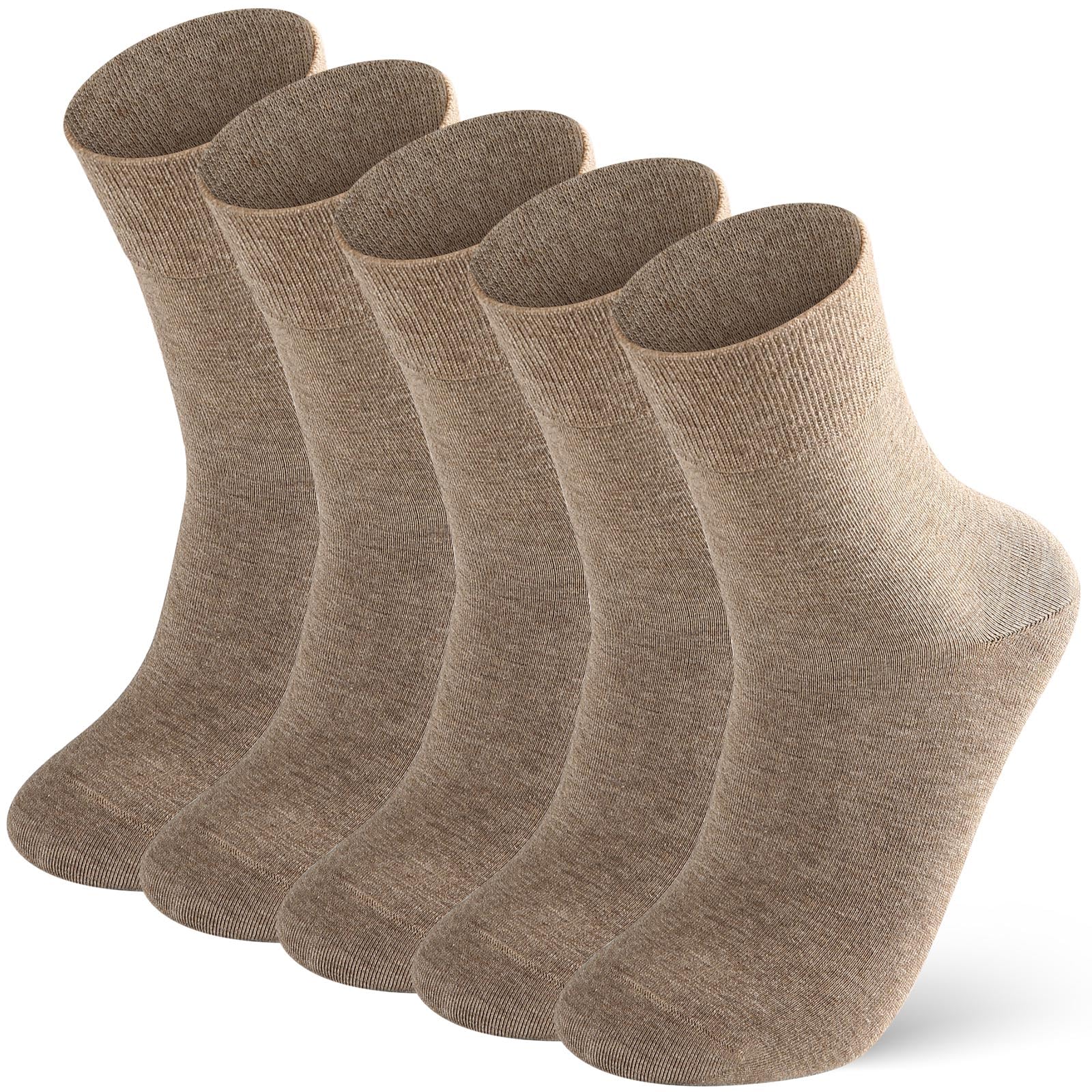 FGZ Mens Crew Socks Breathable Cotton Soft Casual Thin Socks for Work,Sport &amp; Everyday Wear,5 Pairs