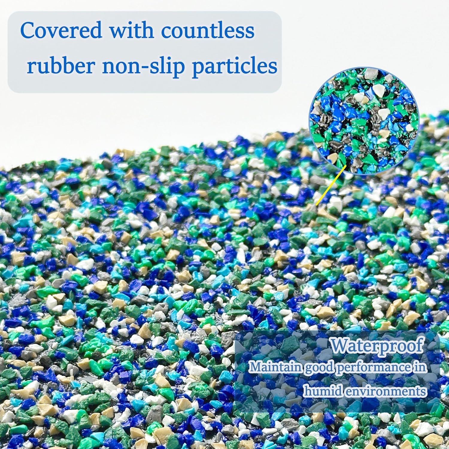 CHUANGSEED Blue Rubber Anti-Slip Tape 6" x 15ft Multi-Purpose Heavy Duty, Outdoor/Indoor Waterproof, Safety Anti-Slip Tape for Stair Tread Traction, Pool,Trail, Bathroom, Wooden Stair