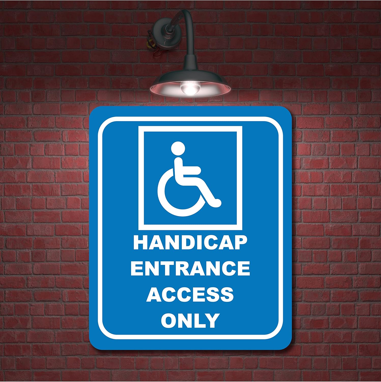 Handicap Entrance Only all others Front door Right arrow Aluminum Composite Sign, 20"x24"